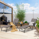 Set of 2 Patio Foldable Chaise Lounge Reclining Chairs with Adjustable Backrest