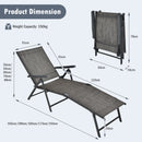 Set of 2 Patio Foldable Chaise Lounge Reclining Chairs with Adjustable Backrest