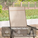 Patio Folding Dining Chairs Outdoor Sling Chairs with 7-Level Adjustable High Backrest-Brown