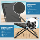 Patio Folding Sling Chair with Ottoman and Removable Cushion