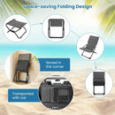 Patio Folding Sling Chair with Ottoman and Removable Cushion