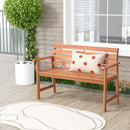 Patio Hardwood Bench with Breathable Slatted Seat