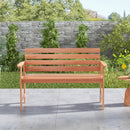 Patio Hardwood Bench with Breathable Slatted Seat