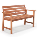 Patio Hardwood Bench with Breathable Slatted Seat