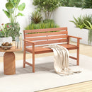 Patio Hardwood Bench with Breathable Slatted Seat