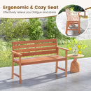 Patio Hardwood Bench with Breathable Slatted Seat