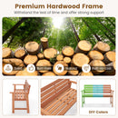 Patio Hardwood Bench with Breathable Slatted Seat