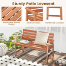 Patio Hardwood Bench with Breathable Slatted Seat
