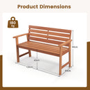Patio Hardwood Bench with Breathable Slatted Seat