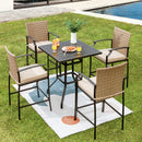 Set of 4 Patio Rattan Bar Stools