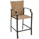 Set of 4 Patio Rattan Bar Stools