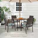Patio Rattan Chairs Set of 4 with Wicker Back and Soft Cushions