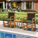 Patio Rattan Glider Chair Swing Gliding Rocker with Acacia Wood Frame