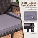 Patio Rattan Loveseat Wicker 2-Seat Bench with Soft Seat Cushion-Grey