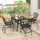 Patio Rocking Chairs Set of 4 Cozy Rockers with Metal Mesh Backrest and Seat
