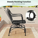 Patio Rocking Chairs Set of 4 Cozy Rockers with Metal Mesh Backrest and Seat