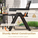 Patio Table and Chairs Set with Quick-Drying Foam for Porch and Balcony-Brown