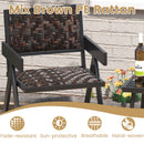 Patio Table and Chairs Set with Quick-Drying Foam for Porch and Balcony-Brown
