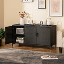 318 L Patio Wicker Storage Cabinet Deck Box With Removable Shelves-Black