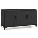 318 L Patio Wicker Storage Cabinet Deck Box With Removable Shelves-Black