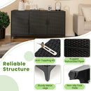 318 L Patio Wicker Storage Cabinet Deck Box With Removable Shelves-Black