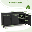 318 L Patio Wicker Storage Cabinet Deck Box With Removable Shelves-Black