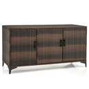 318 L Patio Wicker Storage Cabinet Deck Box With Removable Shelves-Brown