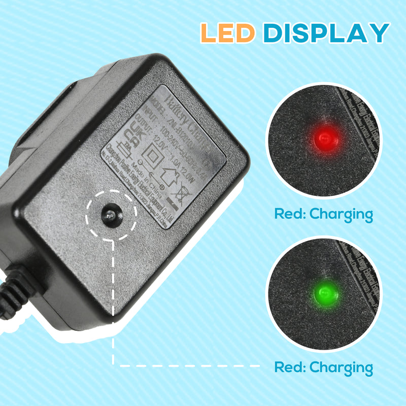 AIYAPLAY 12V Charger for Ride on Car, 12 Volt 1A Battery Charger
