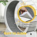 PawHut Cat Treadmill, 30 Inch Wooden Cat Running Wheel With Brake, White