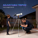 Outsunny Refractor Astronomy Telescope with Aperture, Carry Bag, White