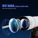 Outsunny Refractor Astronomy Telescope with Aperture, Carry Bag, White