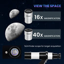 Outsunny Refractor Astronomy Telescope with Aperture, Carry Bag, White
