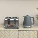 HOMCOM 1.7L 3000W Quick Boil Kettle and 4 Slice Toaster Set Crumb Tray