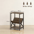 HOMCOM Narrow Side Table, End Table with 3-Tier Storage for Living Room