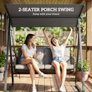 Outsunny 2-Seater Rattan Swing Chair, Outdoor Garden Hanging Swing Seat