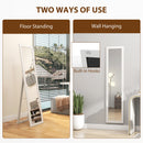 HOMCOM 37 x 157 cm Full Length Mirror with Frame for Bedroom, White