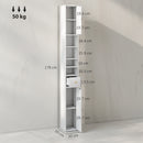 HOMCOM Tall Bathroom Cabinet with Drawer and Adjustable Shelves, White