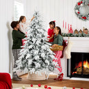 HOMCOM Christmas Tree With Flocked Realistic Tips, Hinged Xmas Tree