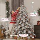 HOMCOM Christmas Tree With Flocked Realistic Tips, Hinged Xmas Tree