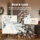 HOMCOM Christmas Tree With Flocked Realistic Tips, Hinged Xmas Tree