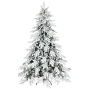 HOMCOM Christmas Tree With Flocked Realistic Tips, Hinged Xmas Tree