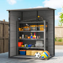 Outsunny Lean To Garden Shed, Plastic Tool Storage House W/ Lockable Door