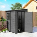 Outsunny Lean To Garden Shed, Plastic Tool Storage House W/ Lockable Door