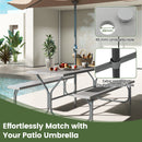 183 cm Picnic Table Bench Set with Umbrella Hole for Patio Garden Yard Poolside Party-Grey