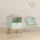 HOMCOM Modern Nightstand Set Of 2, Bedside Table With Drawer And Open Shelf