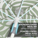 Outsunny 1.8 m Beach Umbrella Parasol with Sand Anchor, 30 Tilt, Green