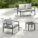 Outsunny 5 Piece Metal Garden Furniture Sofa Set with Cushions, Light Grey