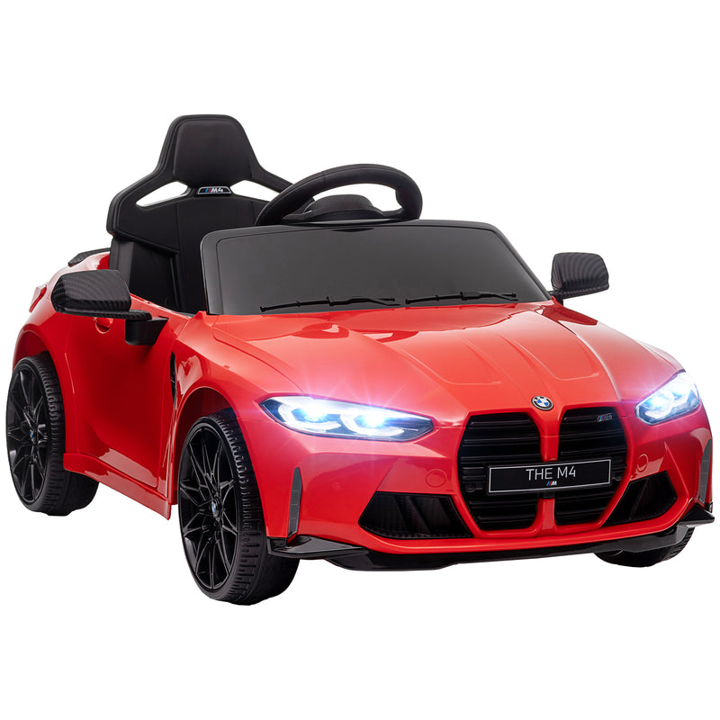 AIYAPLAY 12V Yellow BMW M4 Licensed Kids Electric Car w/ Remote, Suspension