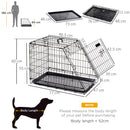 Pawhut Trapeze Collapsible Dog Pet Travel Box Cage Removable Tray 77 X 47 X 55cm