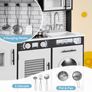 Play Kitchen Toy Set with Oven and Washing Machine for Aged 3+ Years Old-Black